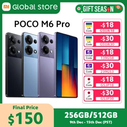 Новый смартфон POCO M6 Pro Global Version NFC 256 ГБ/512 ГБ Helio G99 Ultra 64 МП камера с OIS 6,67 дюйма, 120 Гц, AMOLED, 67 Вт