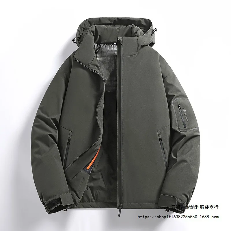 

Осень-зима, новая модная повседневная утолщенная мужская функциональная рабочая одежда, ветрозащитная куртка, теплое пальто, хлопковая одежда