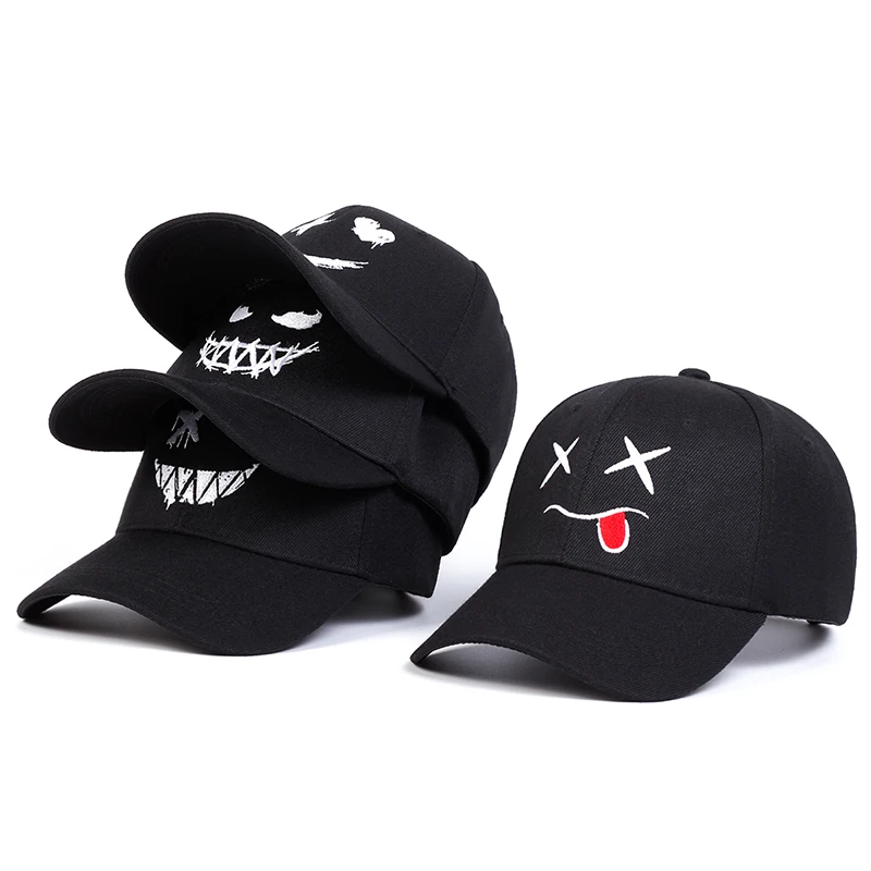 Unisex XX Smiling Face Embroidery Baseball Caps Spring Autumn Outdoor Adjustable Casual Hats Sunscreen Hat