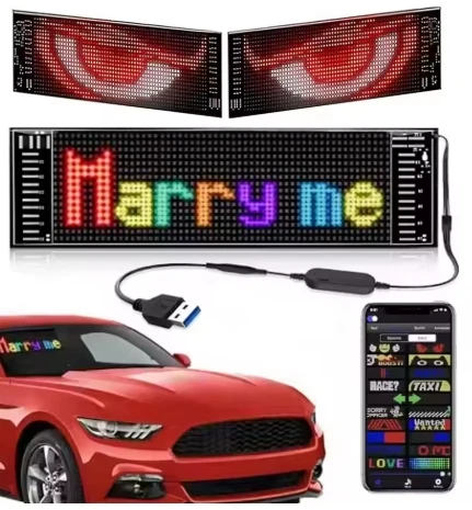 

LED Matrix Pixel Panel USB 5V Waterproof Flexible RGB Pattern Graffiti Scrolling Text Animation Display Car Shop Bluetooth APP