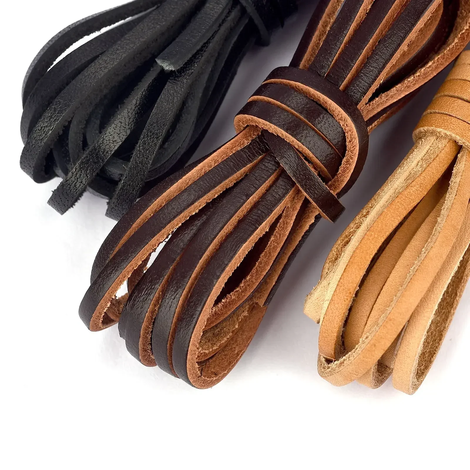 

2 Meters Retro Genuine Leather Cord 3-5mm Flat Strand Cow Leather Rope Fit Necklace Bracelets DIY Jewelry Making Accessories