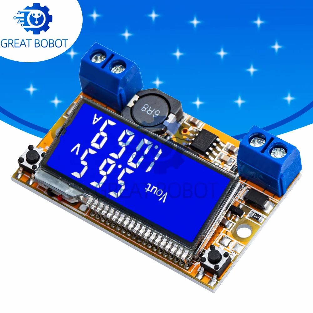 BS Dual Display DC DC 5-23V To 0-16.5V 3A Max Step Down Power Supply Buck Converter Adjustable LCD Step-down Voltage Regulator