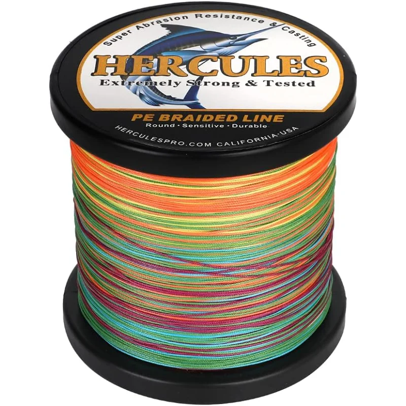 

HERCULES Braided Fishing Line 12 Strands, 100-2000m 109-2196 Yards Braid Fish Line, 10lbs-420lbs Test PE Lines