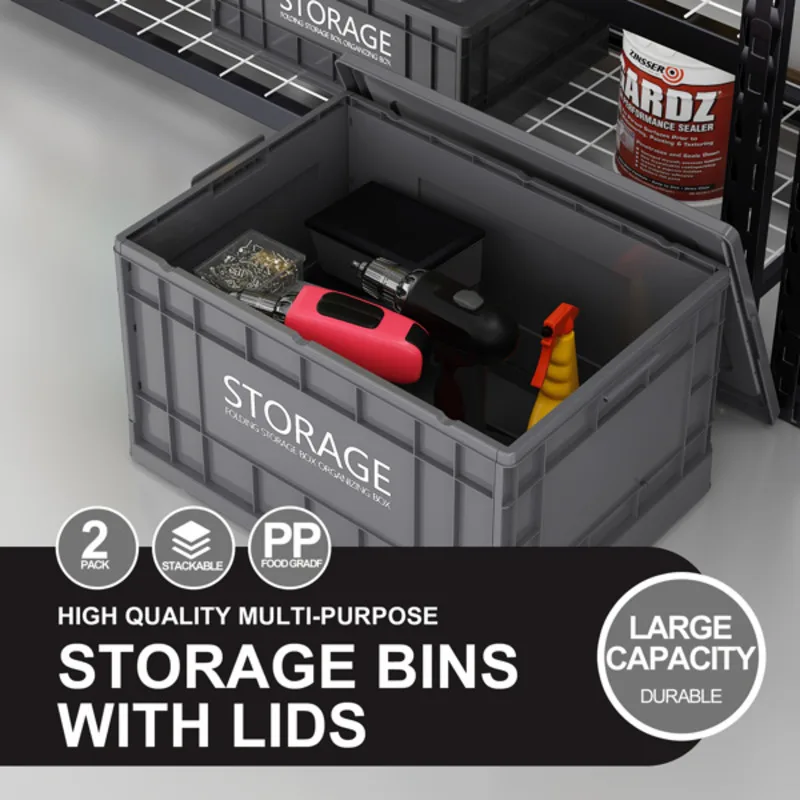 Almacenamiento plegable apilable de los tapas 44L para la organización al aire libre que acampa con las ruedas y los totalizadores