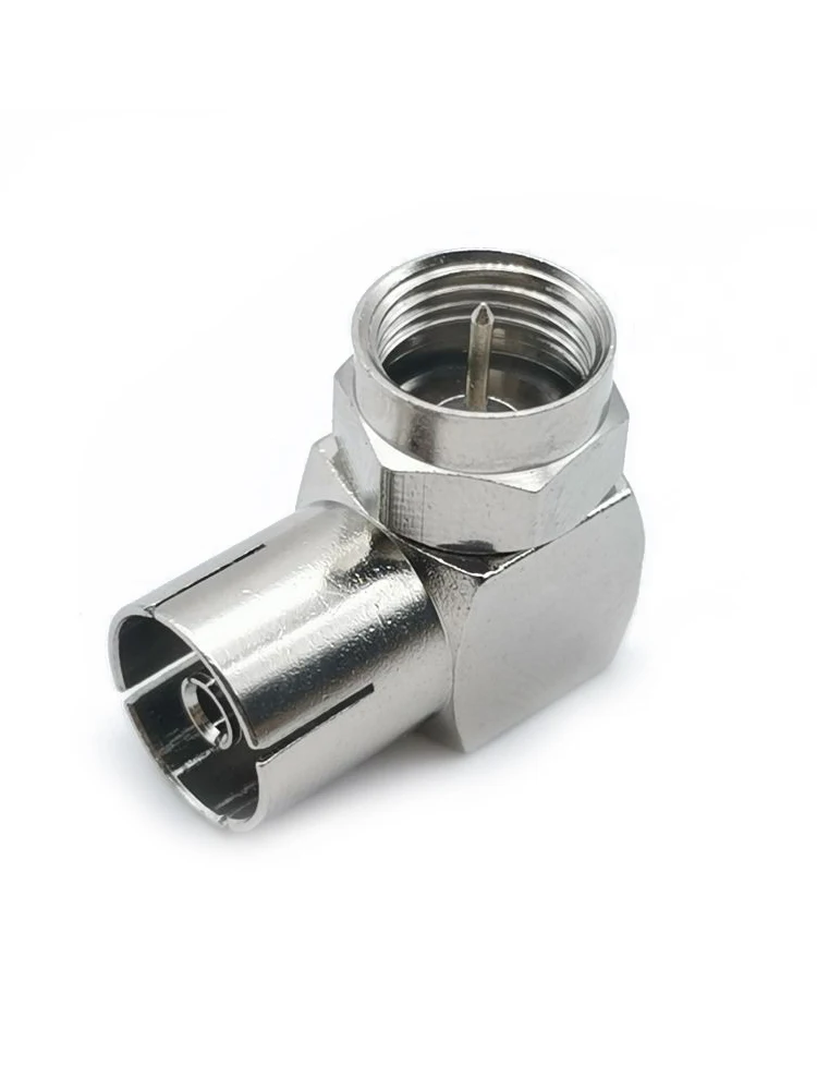 1 Stück F-Stecker auf TV-Buchse IEC PAL Winkeladapter Kupfer TV-Kabelstecker für Satelliten-, FM- und Koaxialkabel-Antennen – Detail 3