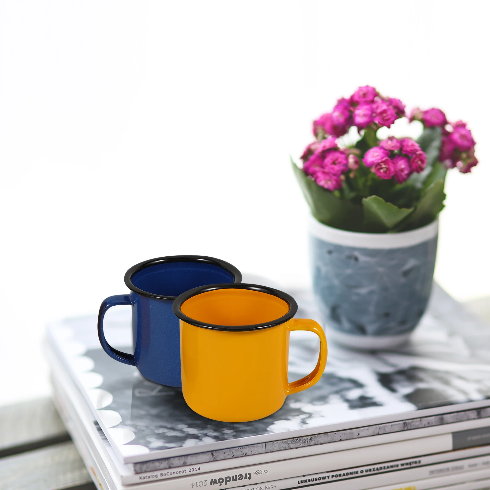 

Yardwe Vintage Wine Mug 2 Pack Enamel Metal Cup 4.2Oz Camping Outdoor Travel Tableware for Hiking Picnic