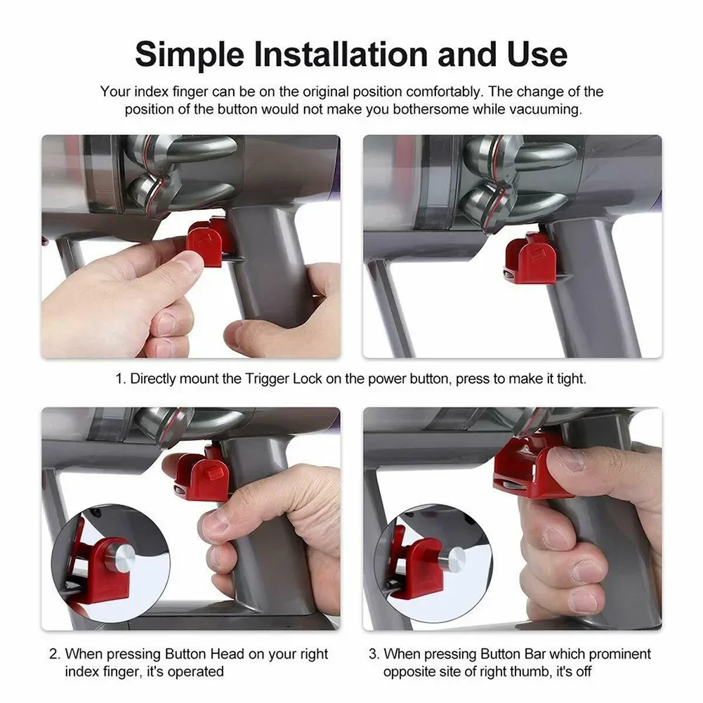 Switch Button Updated Heavy Duty Trigger Button and Trigger Lock Kit for Dyson V11/V10 Vacuum Cleaner Replacement