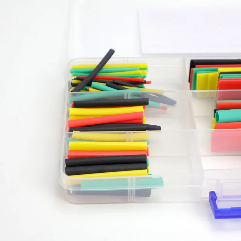 164 قطعة 2:1 أنابيب الانكماش الحراري العازلة البولي أوليفين يتقلص مجموعة متنوعة من نماذج مجموعة الكابلات للأسلاك الكهربائية والصيانة