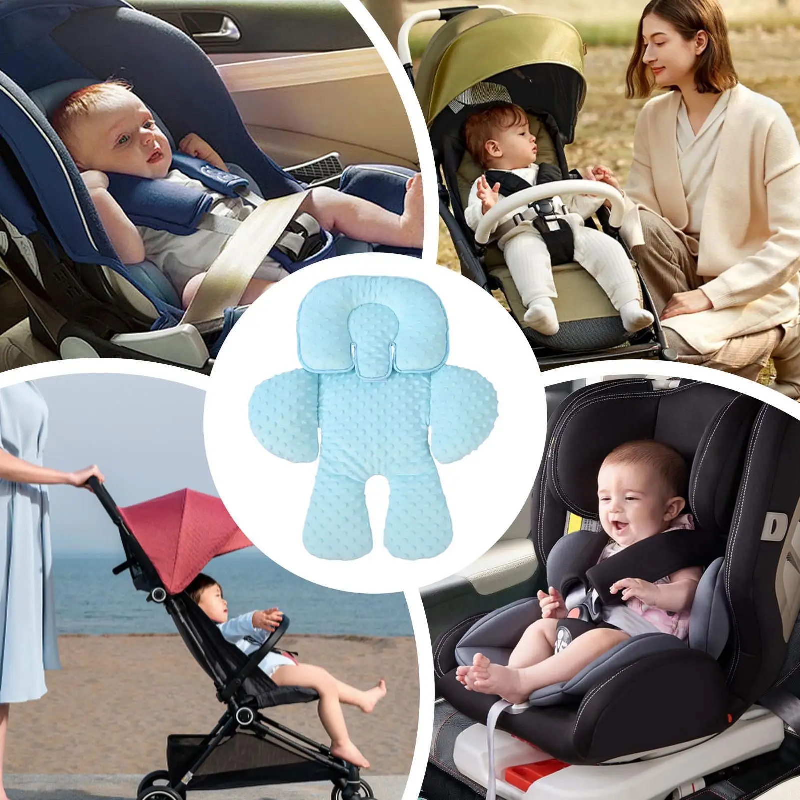 Car Seat Insert For Baby Ergonomic Carseat Stroller Insert Children Sleeping Protection Padding For Travel Road Trips Dining