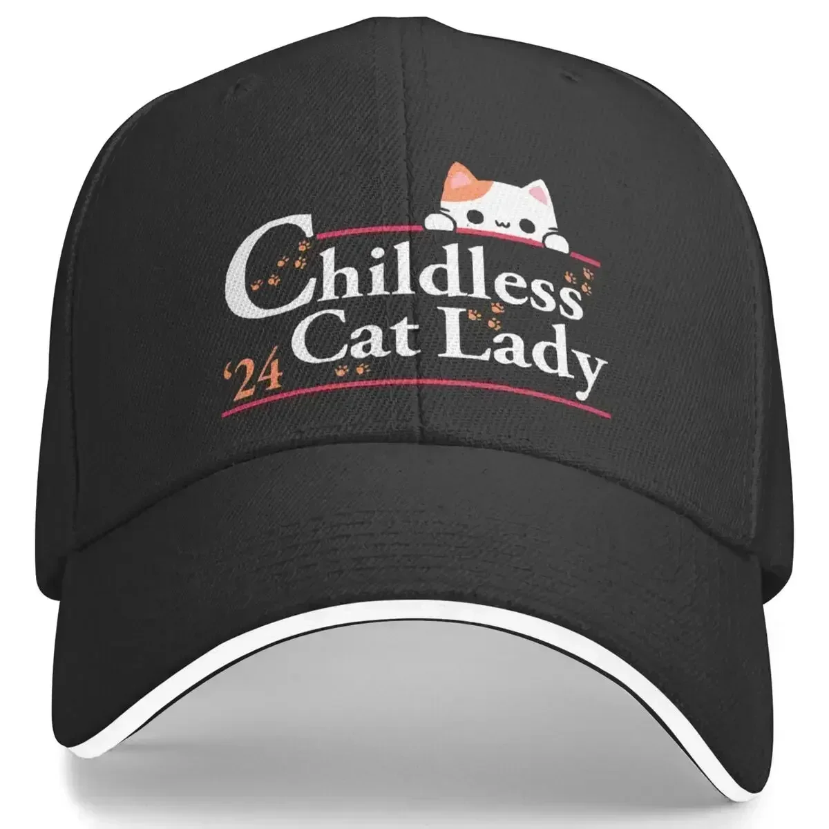 2024 Childless Cat Lady Casual Baseball Cap Summer Trucker Hat Adjustable Hiking Fishing Snapback Cap Unisex-Teens Baseball Caps