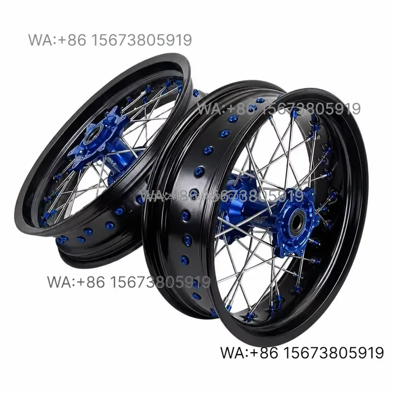 For  Wmwmnu  Ultra Bee Supermoto Wheels 17 Inch Splatter Paint Anodized CNC Aluminum Hubs 17x3.5 17x4.25 Rims E-Bike