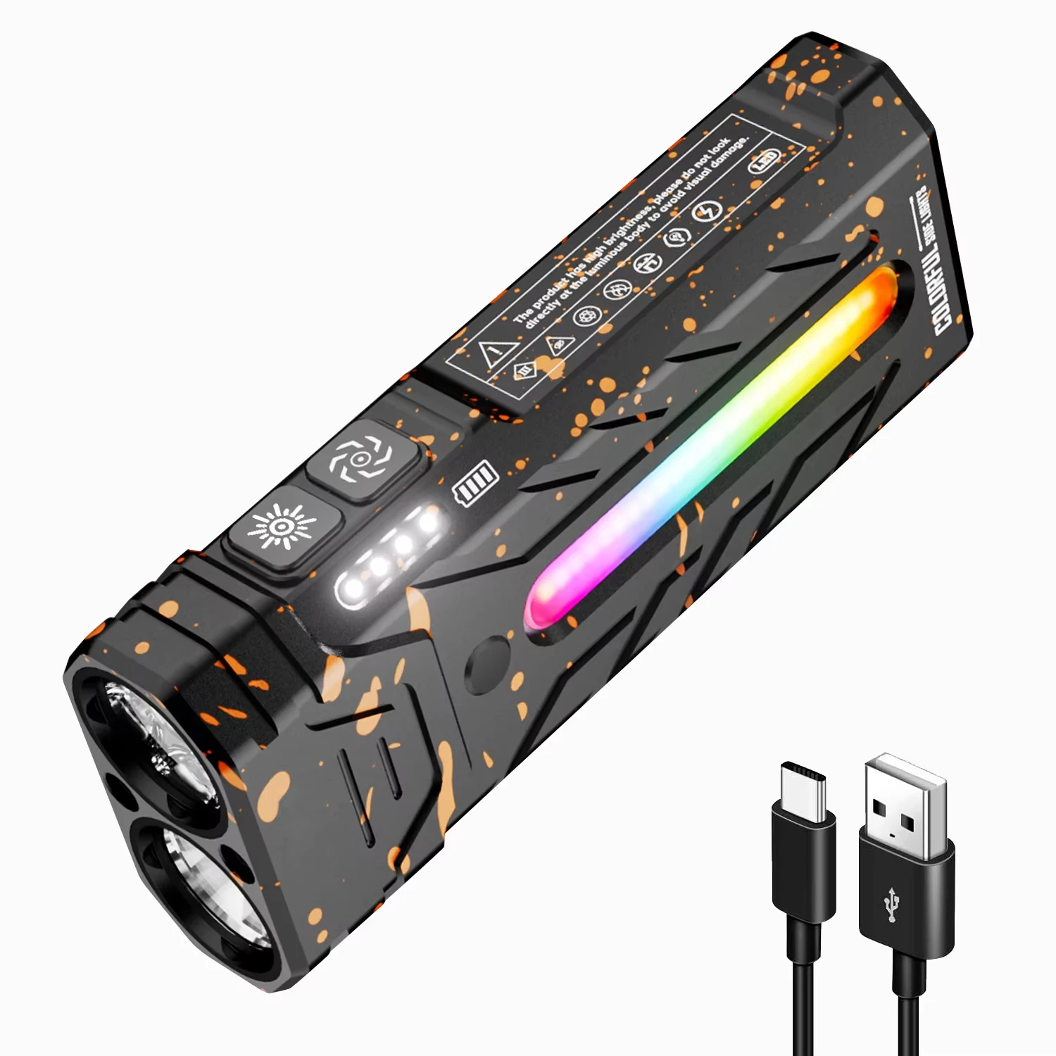 

Инновационный мощный фонарь на 5200 люмен, портативный светодиодный фонарик с магнитным креплением, идеально подходит для походов, кемпинга и приключений.