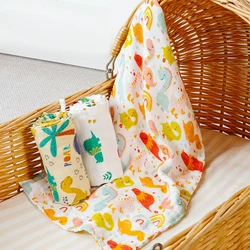 HappyFlute New Print 28*50CM Rope Design 3PCS /Set Baby Multi-purpose Use Super Soft Pure Cotton Fabric Newborn Nursing Towel