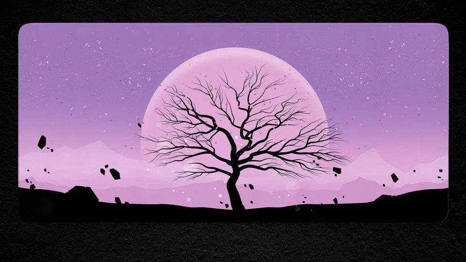 Eternal Tree Purple Desk Mat, Artistic Aesthetic Office Decoration, Minimalist Style Gift for Enthusiasts, Gamer Mouse Pad