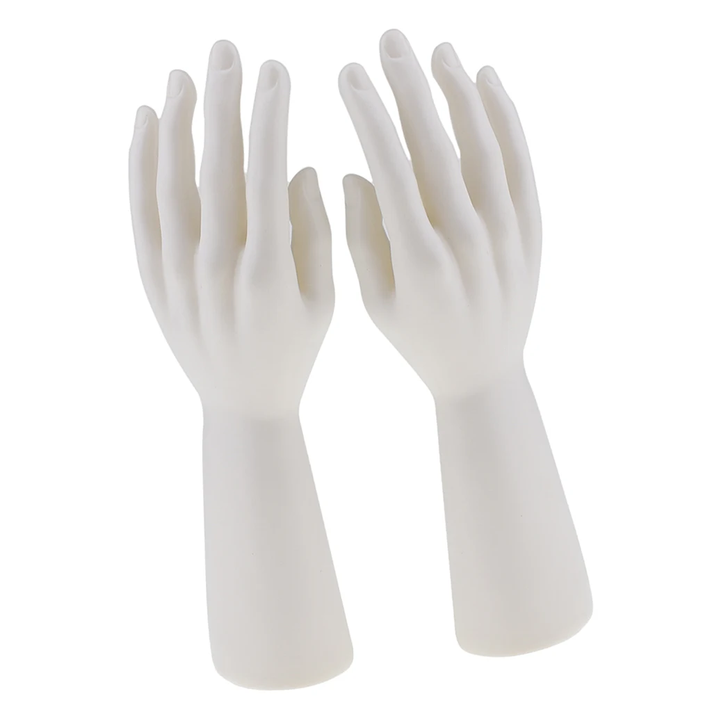 1 Pair Male Hand for Jewelry Bracelet Gloves Display - White, as described