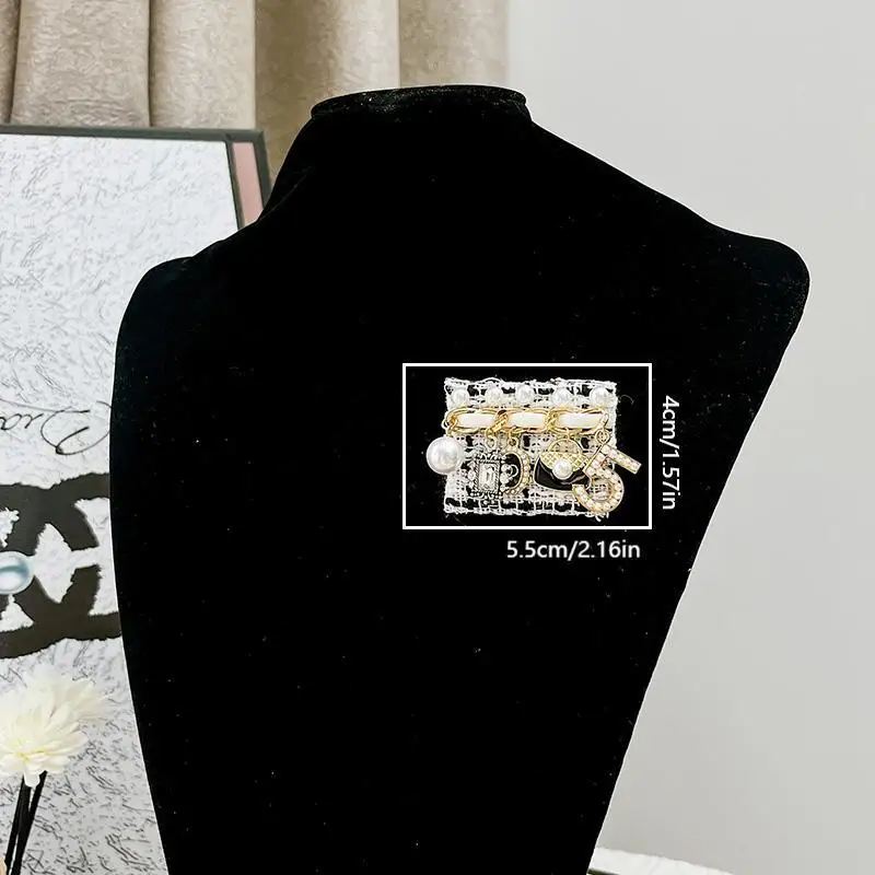 Broche vintage com borla de pérola francesa