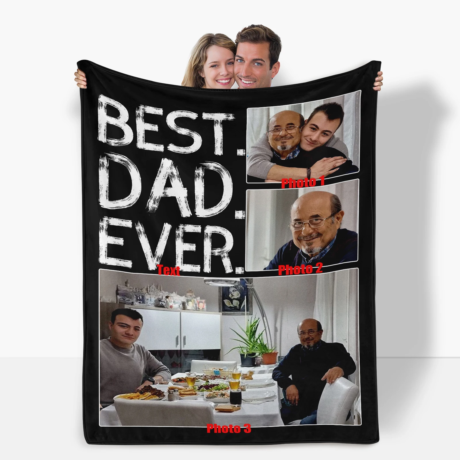 

Personalized Photo Blanket For Father Custom Keepsake Gift Idea Warm And Cozy Memory Blanket Thoughtful Present For Dad