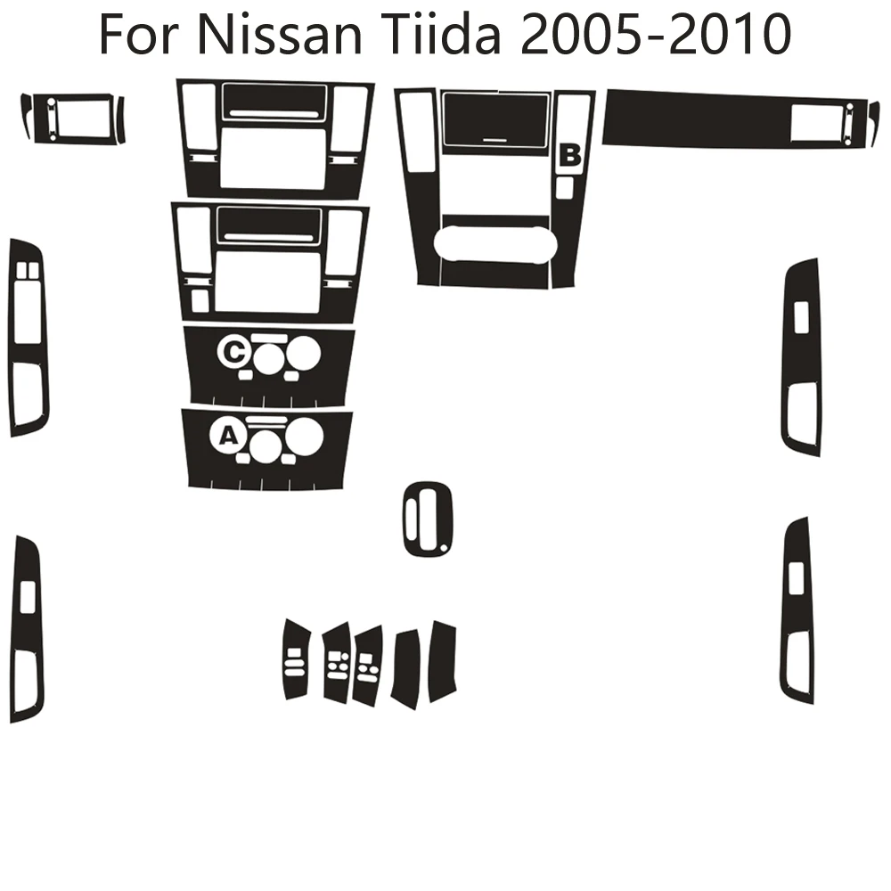 

For Nissan Tiida 2005-2010 Car-Styling 3D/5D Carbon Fiber Car Interior Center Console Color Molding Sticker Decals Parts