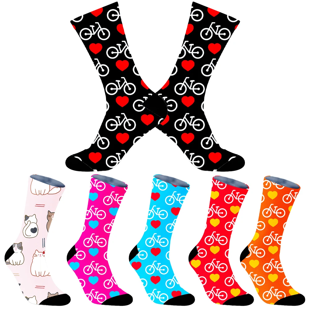 2024 New Unisex Socks Retro Styled Bicycle Bike Mountain Stuff Comfortable Road Cycling Socks Spring Autumn Winter Best Gifts