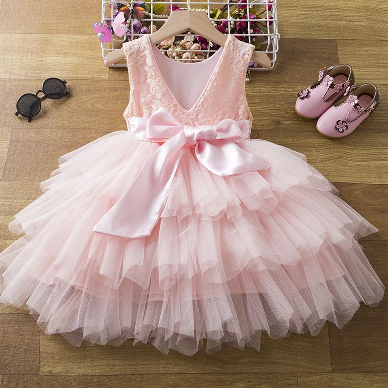 Kids Dresses for Girls Summer Infant Party Flower Girl Wedding Children Clothing Princess Tutu Dress Toddler Baby Xmas Lace Gown