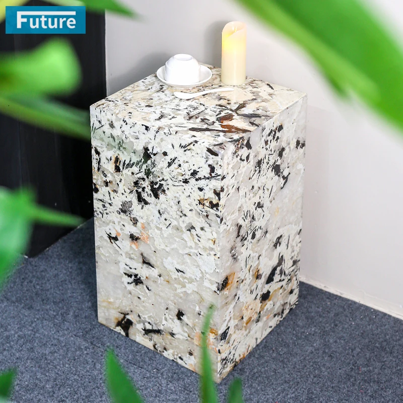 Small Size 100% Natural Pandora Marble Stone for Apartment Villa Mansion Hotel Living Room Furniture Stone Side Table