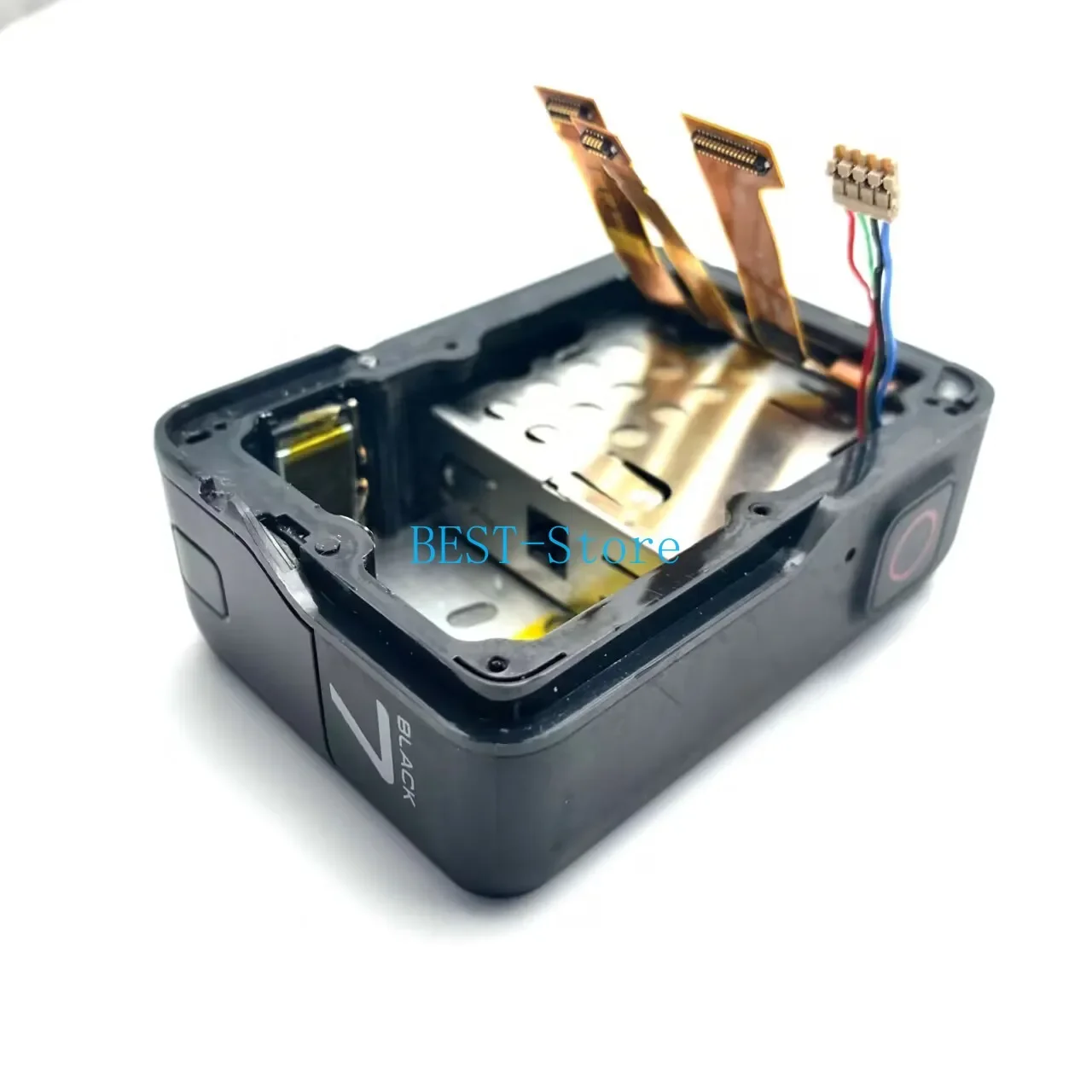 Asli untuk GoPro Hero 7 Perbaikan layar LCD belakang hitam dengan lampu latar sentuh & bingkai casing belakang penutup kotak baterai GPS bagian penuh