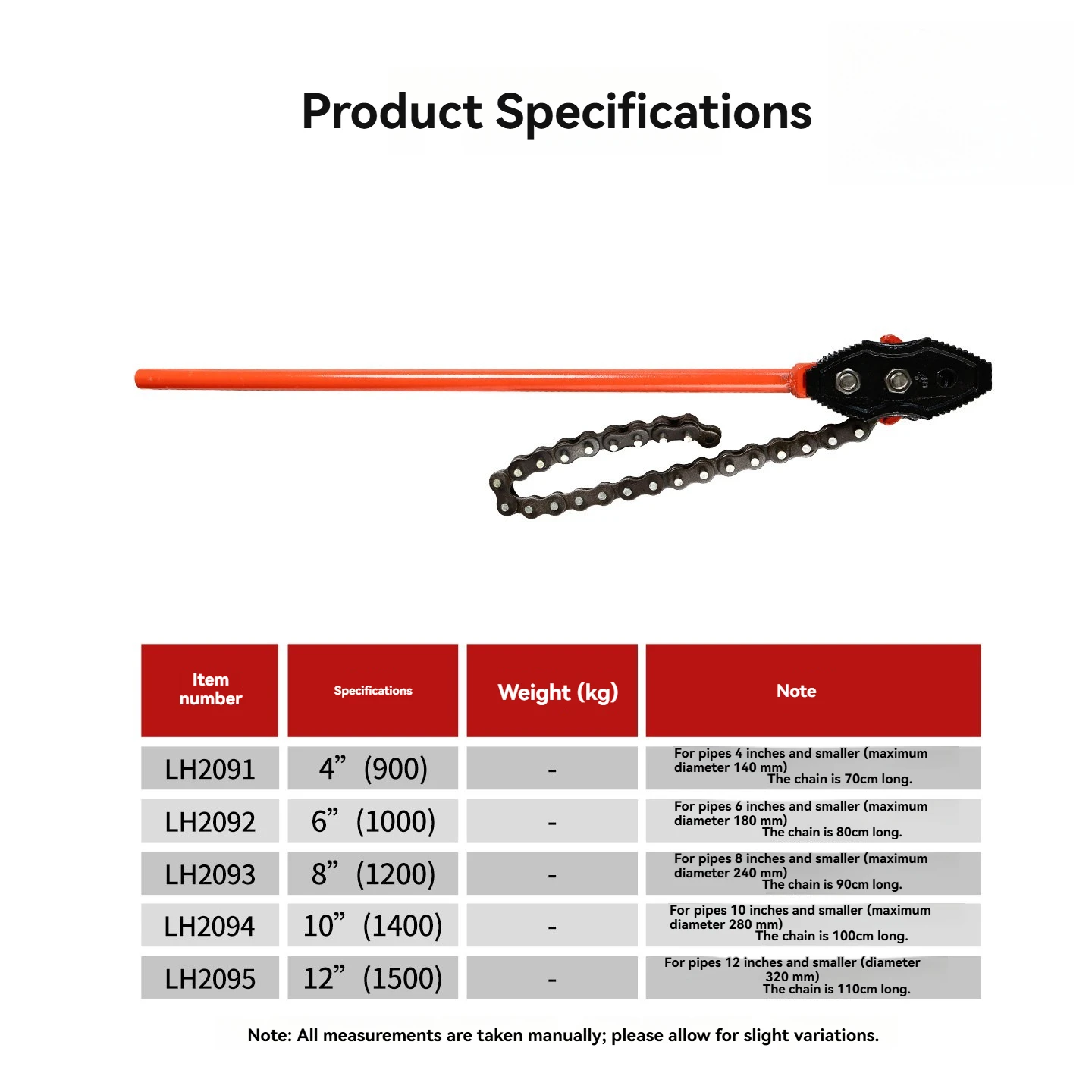 4/ 6inch Chain Pipe Pliers  Water Pipe Galvanized Pliers Tools Pipe Clamp Maintenance Clamping