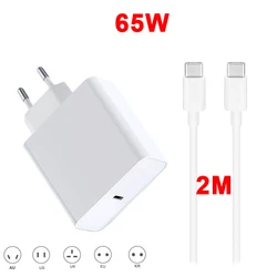 65W 20V 3.25A USB Type C PD Charger USB C Power Laptop Adapter for Macbook Pro Huawei Matebook HP DELL XPS Notebooks 2M Cable