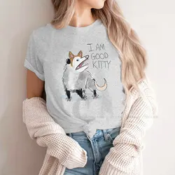 I AM GOOD KITTY Design Classic  5XL TShirt Opossum Mouse Animal Printing Tops Casual T Shirt Women Tee Unique