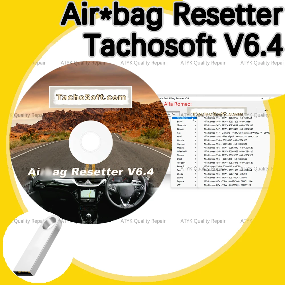 

Tachosoft Air-bag Resetter V6.4 inspection tools Automobile Maintenance 6.4 air-bag resetter Repair equipment obd2 scanner auto