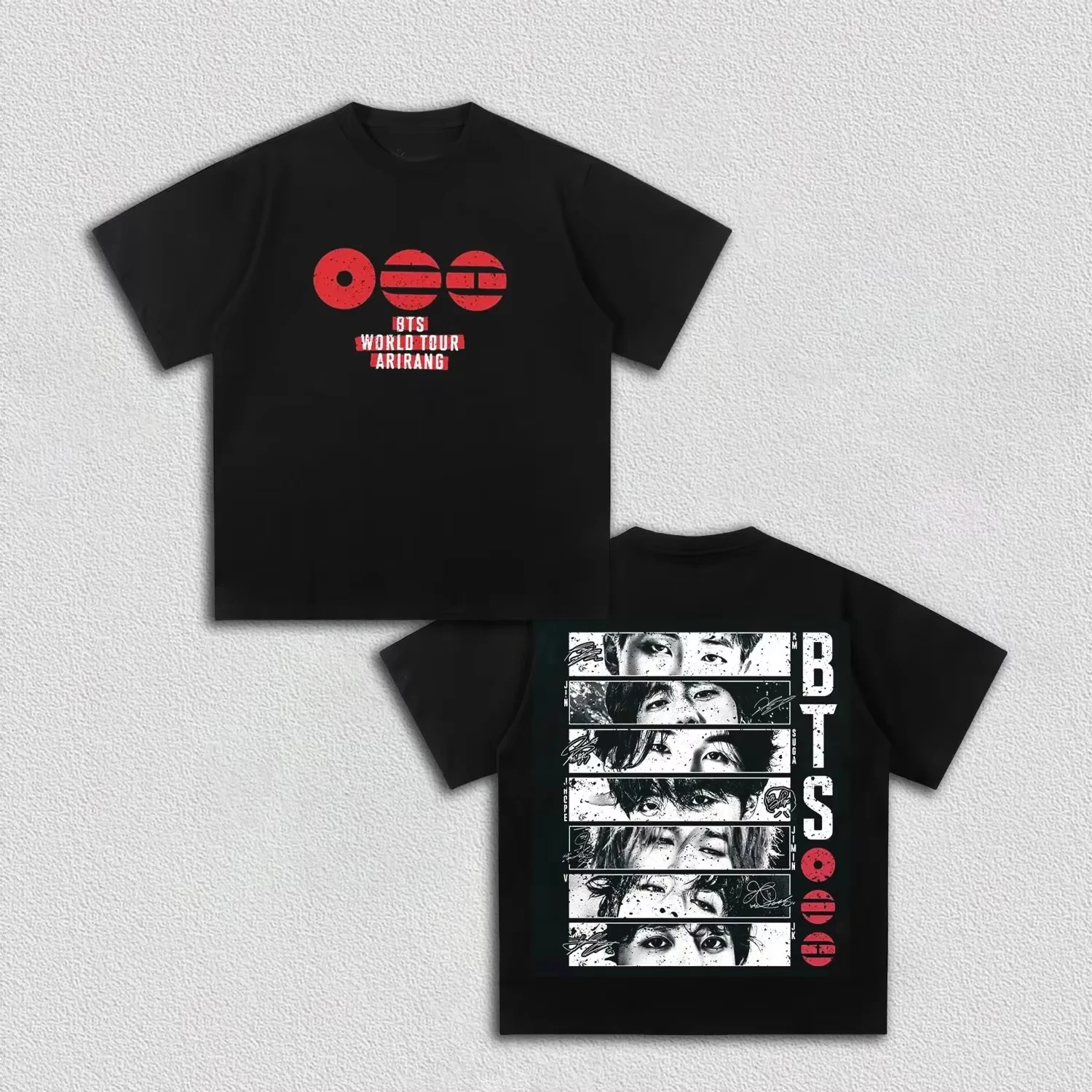 2026 BTS Arirang Portrait Graphics T-shirt Men Women Summer Cotton Clothing Fashion High Quality Short Sleeved Top Streetwear