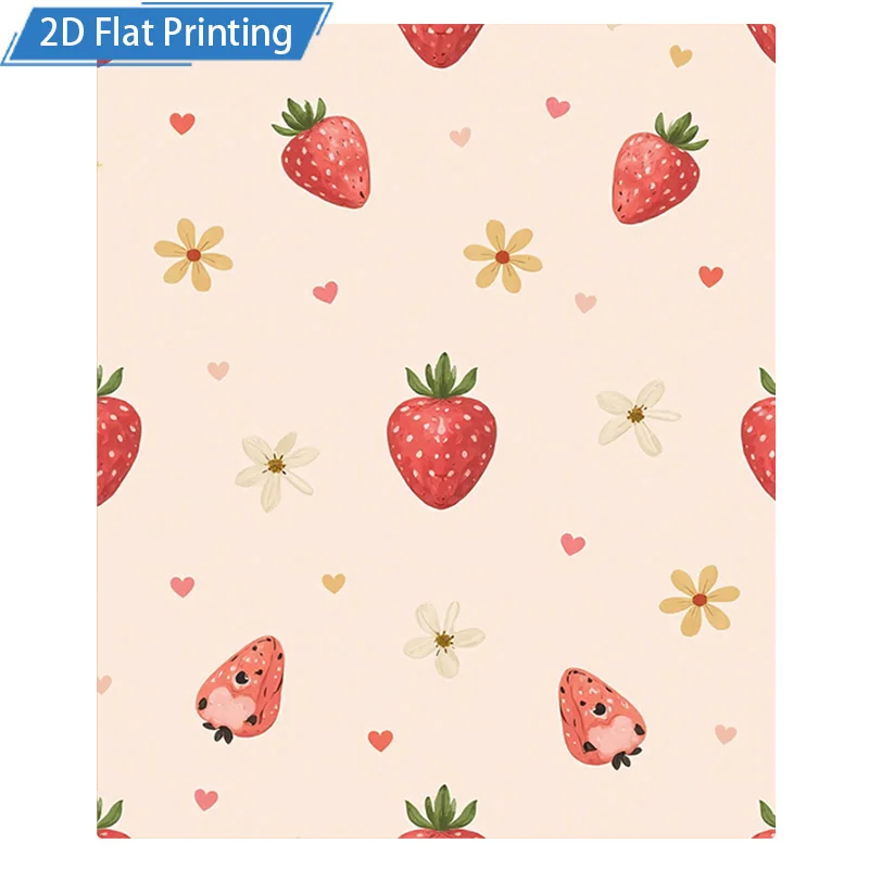 1pc Flannel Blanket Cute Strawberry Print Blanket Soft Cozy Throw for Bedroom Living Room Decor 2D Flat Printing Design