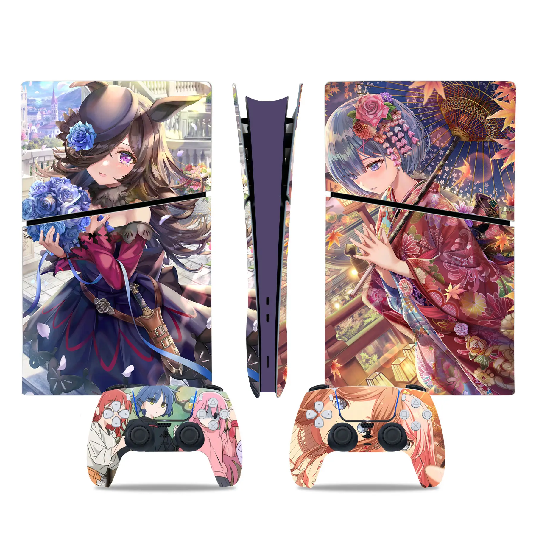 Anime Cute Girl PS5 Slim Digital Skin Sticker Protector Aufkleber Cover für Konsolen-Controller PS5 Slim Sticker Vinyl