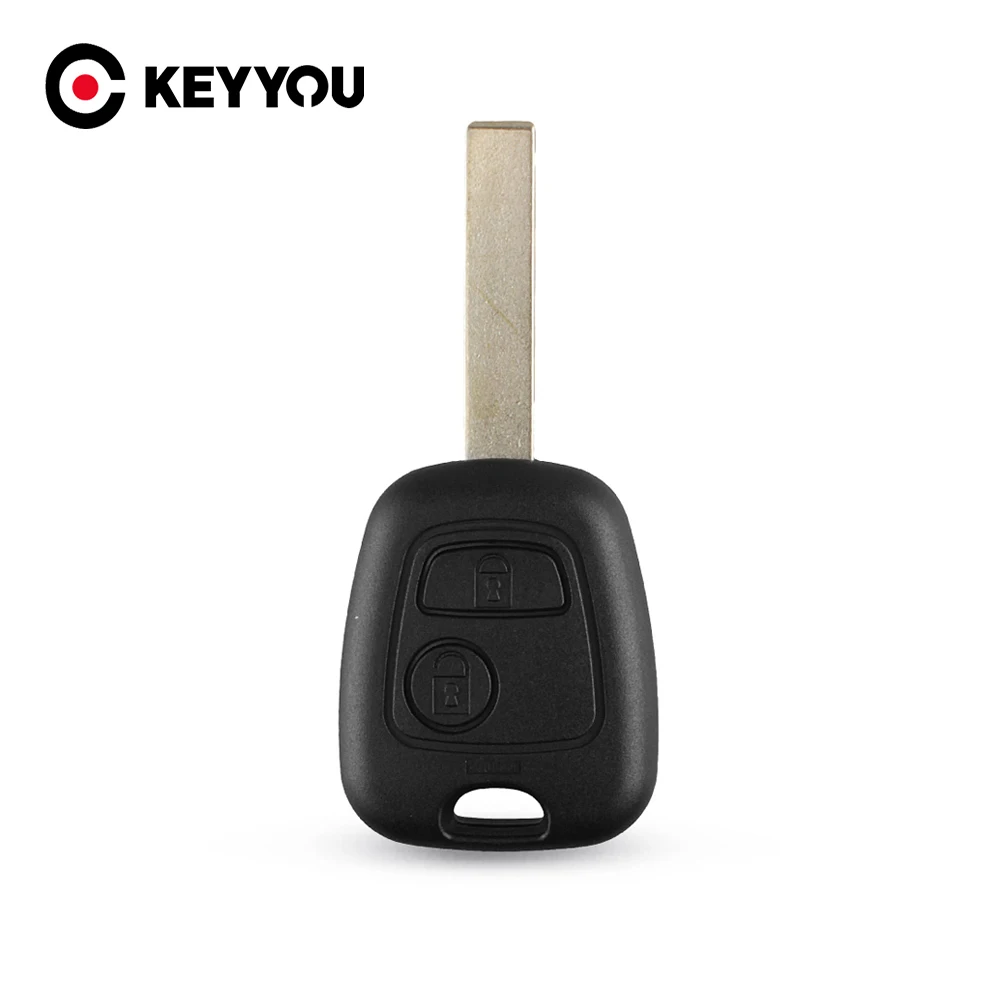 

KEYYOU New Replacement 2 Buttons Key Shell For Peugeot 307 Keyless High Quality Remote Car Key Case With HU83 Blade