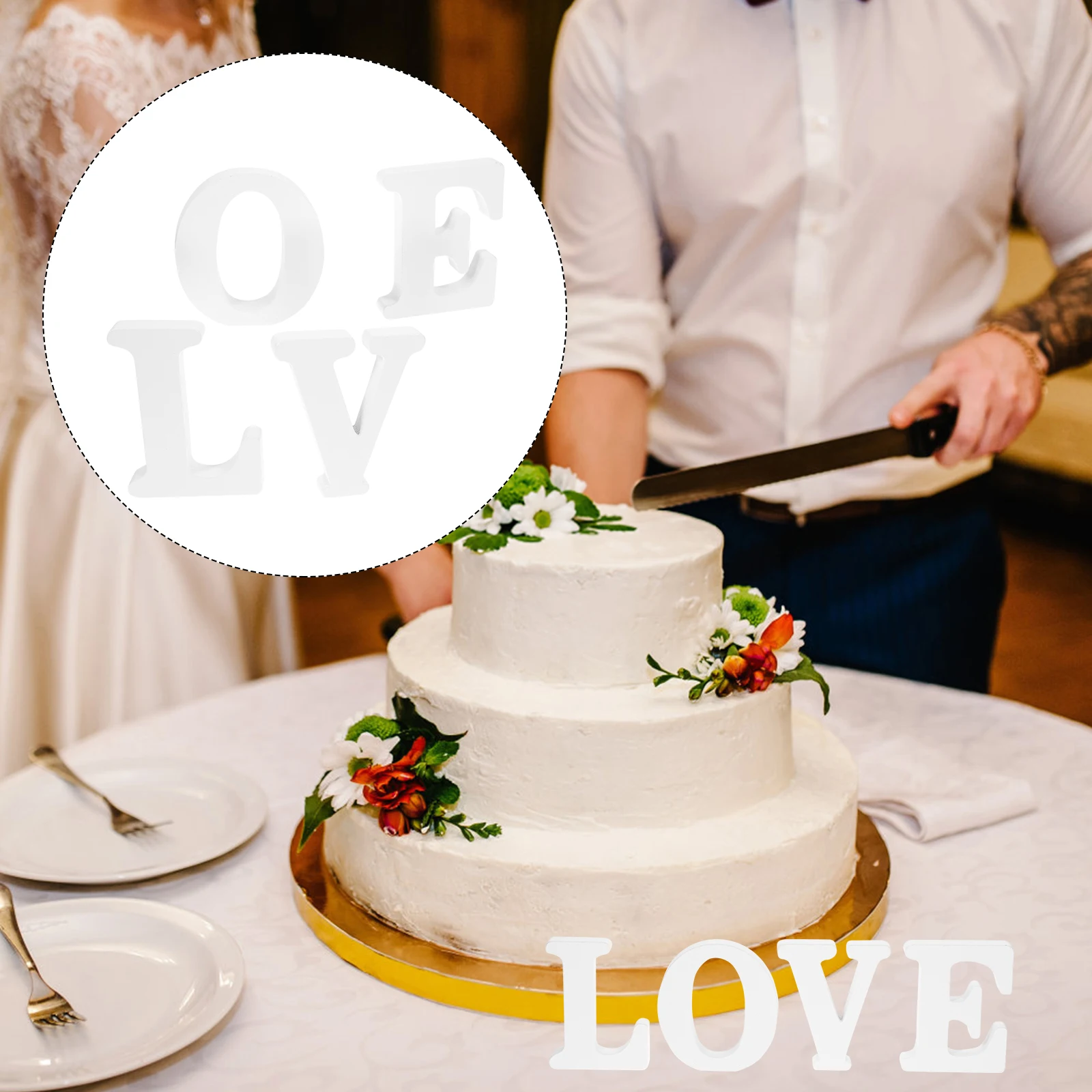 

Love Wooden Ornaments Rustic Decor Sign Wedding Table Decoration Valentine's Day