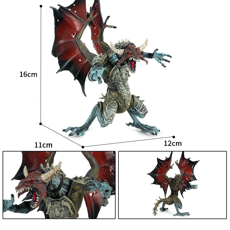 재미있는 신화 모델 지옥 악마 드래곤 유령 매직 드래곤, 두 머리 드래곤 썬더볼트 매직 드래곤, 어린이 동물 모델 장난감
