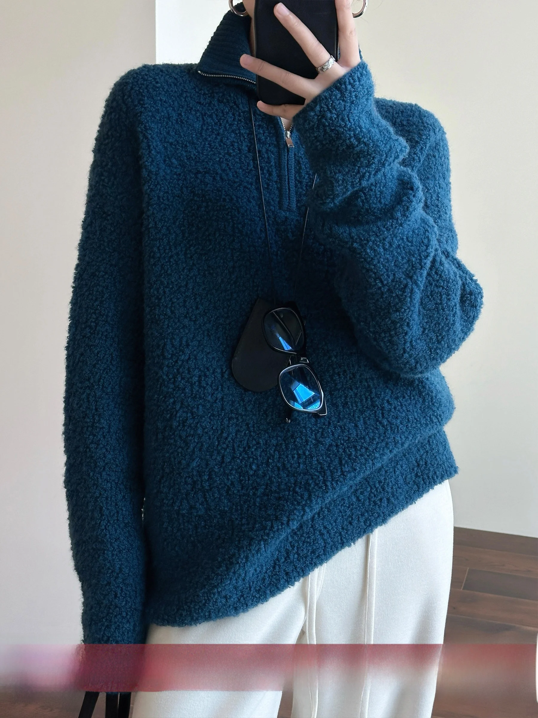 

Толстовка-кардиган Tasyavan из мягкой хлопковой шерсти с молнией, свободного кроя, на осень, для повседневной носки