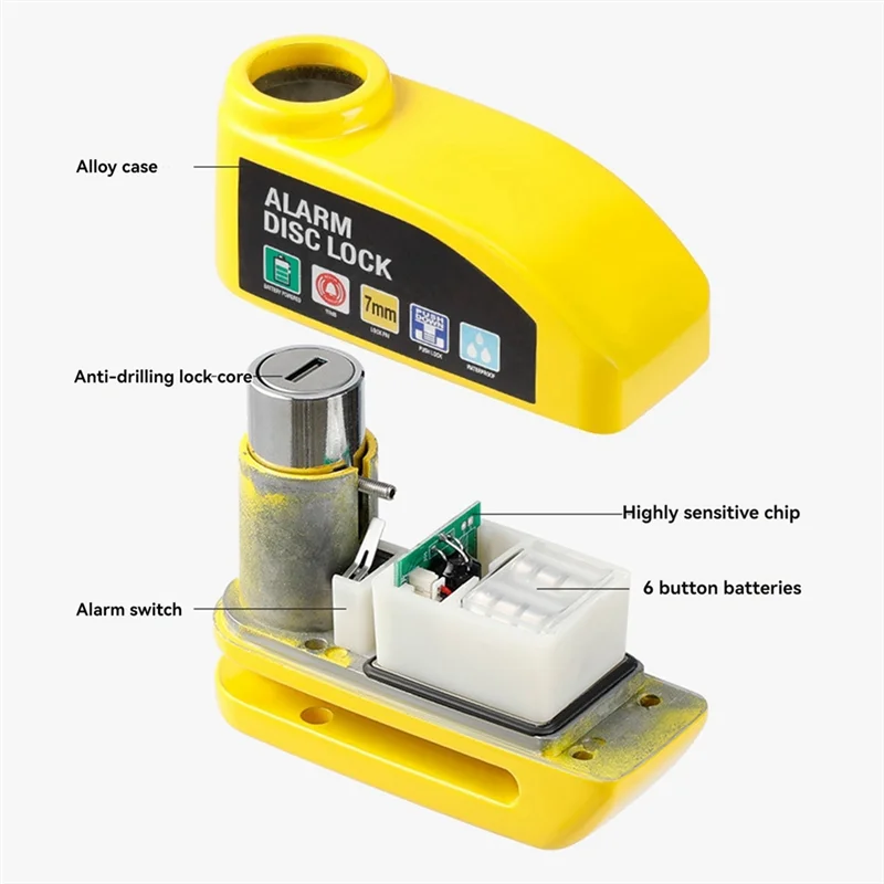 

NEW-Bicycle Electric Vehicle Motorcycle Wheel Disc Brake Lock Security Anti-Theft Motorcycle Padlock Disc Lock