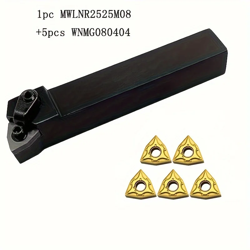 MWLNR/MWLNL Left & Right-Hand Tool Holders + WNMG08 Carbide Inserts - Indexable External Turning Set for CNC Lathes