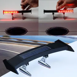 Mini Solar Car Rear Spoiler Tail Light Universal 12V LED Flashing Warning Waterproof Wing with Smart Sensor Modified Accessories