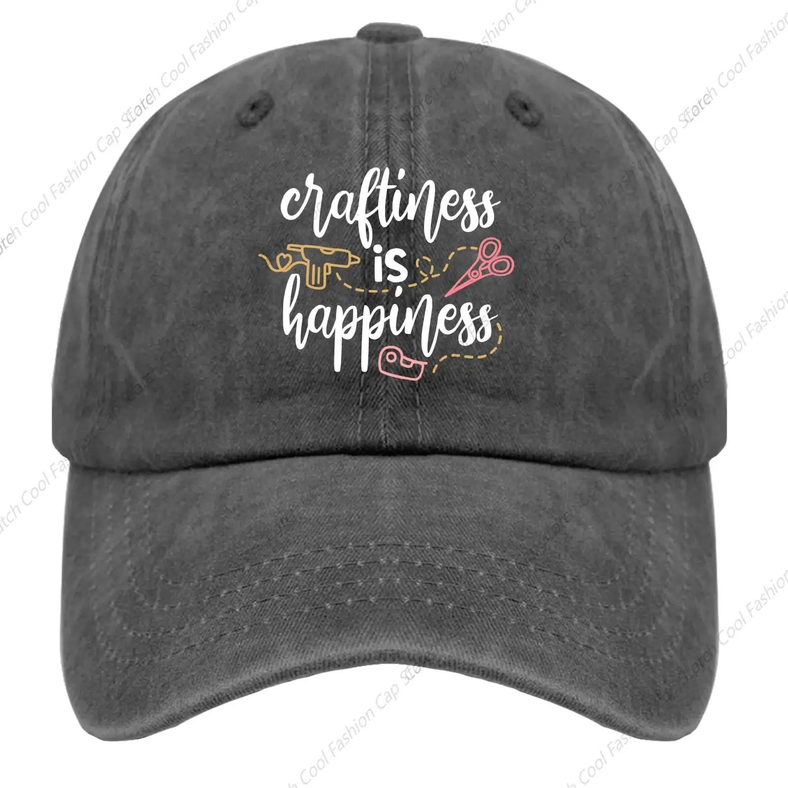 

Craftiness is Happiness Caps Baseball Cap Vintage Trucker Golf Dad Hats for Men Women Gifts Washed Cotton Sports Travel Outdoor