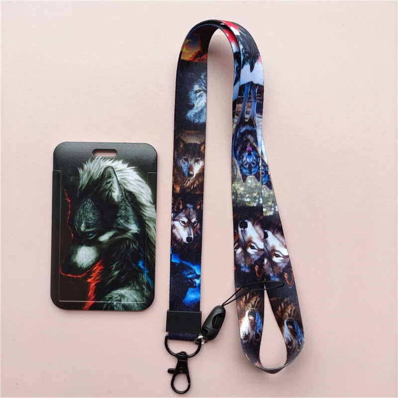 Wölfe Muster Tier Lanyard Ausweis Kartenhalter Büroangestellter Karteninhaber Abdeckung Kreditkartenetui Kartenschutz Weihnachtsgeschenk – Detail 11
