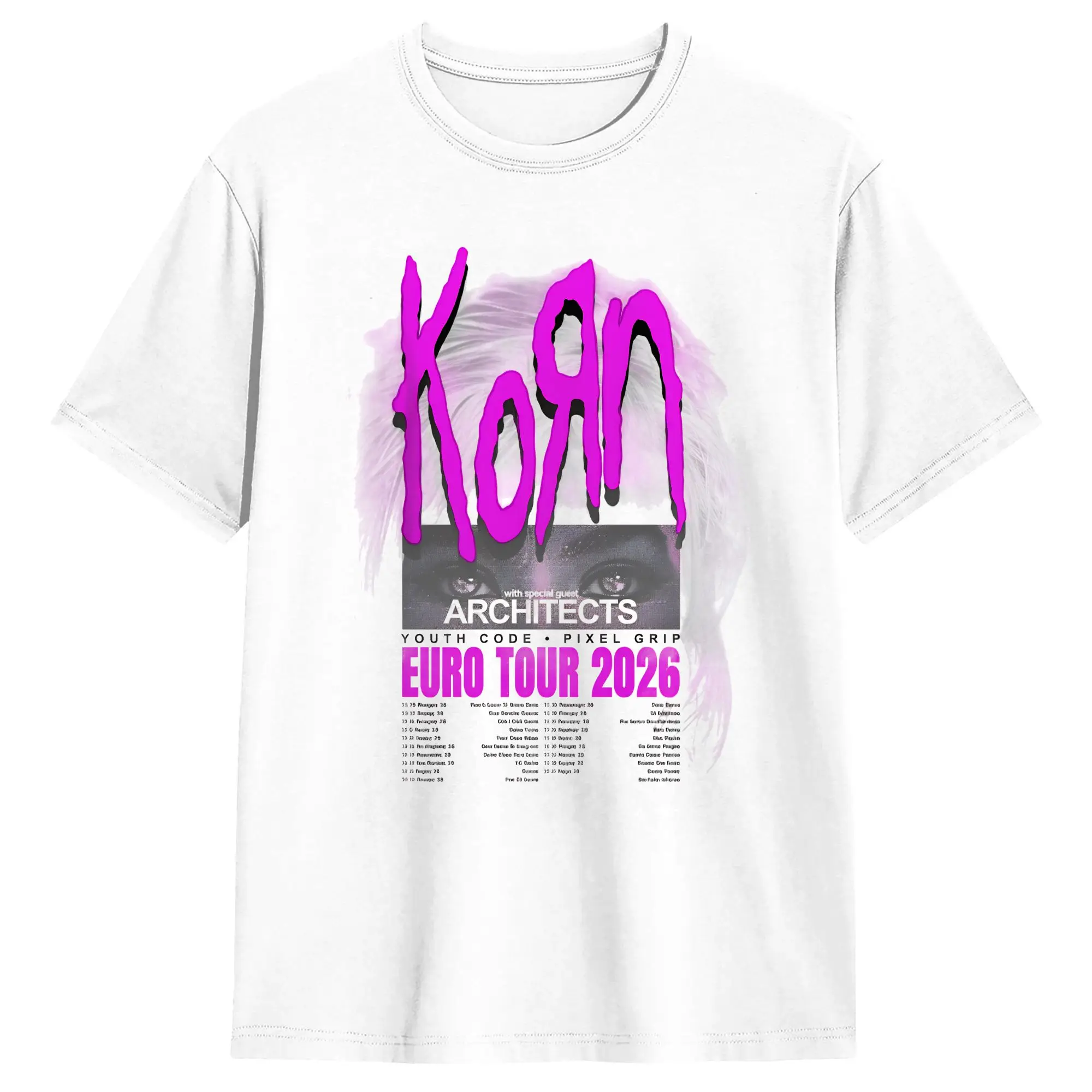 Korn Europe And UK Tour 2026 T-Shirt Beach Streetwear T Shirts Cotton Hip Hop Tshirt For Male Custom DIY Clothes