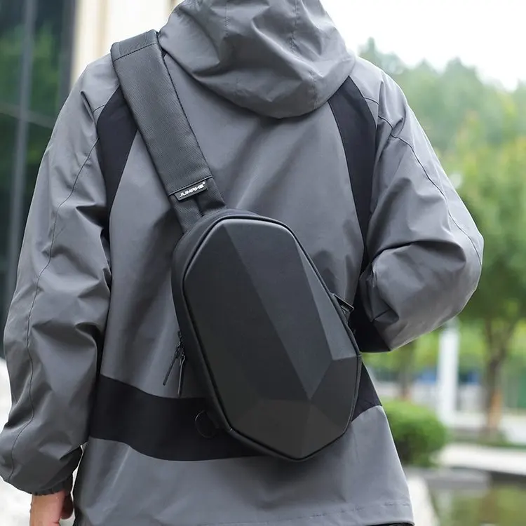 Men's Fashion Waterproof EVA Hard Shell Chest Bag-Shoulder & Crossbody Small Trendy Bag
