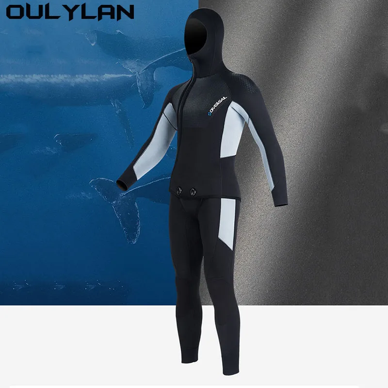 

Oulylan Wetsuit 5mm Scuba Diving Suit Men Women Neoprene Underwater Hunting Surfing Front Zipper Spearfishing 2pieces Keep Warm