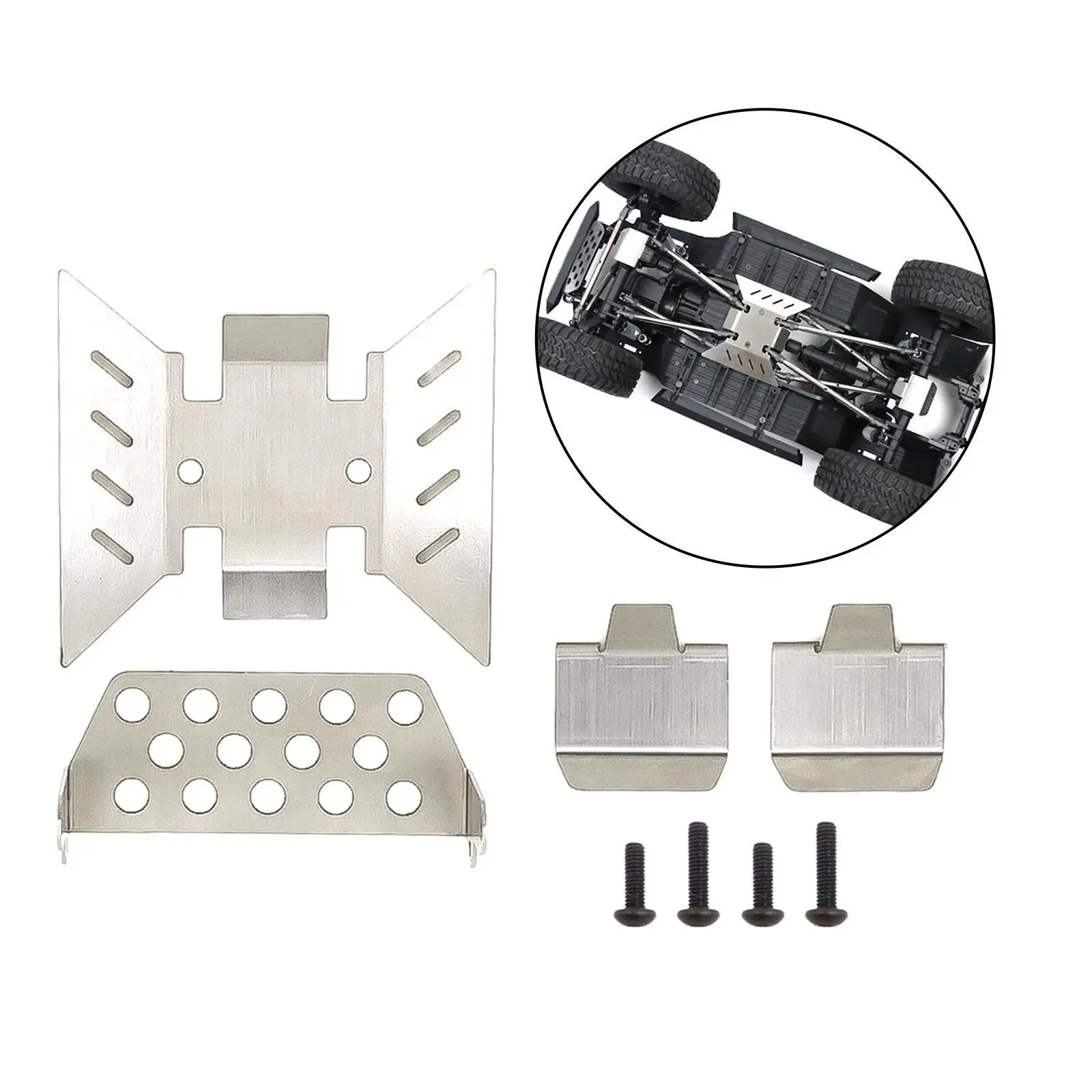 Metal Chassis Guard Body Protector Axle Guard Set for Axial AXI03007 1/10 Scale RC Climbing Rock Crawler DIY Upgrade Accessories