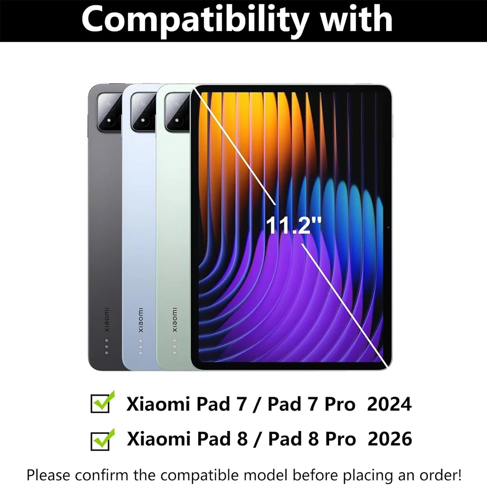 Case for Xiaomi Pad 8/8 Pro 11.2 Inch, Detachable Bluetooth Backlit Keyboard Cover for Xiaomi Pad 7/7 Pro 11.2 Inch