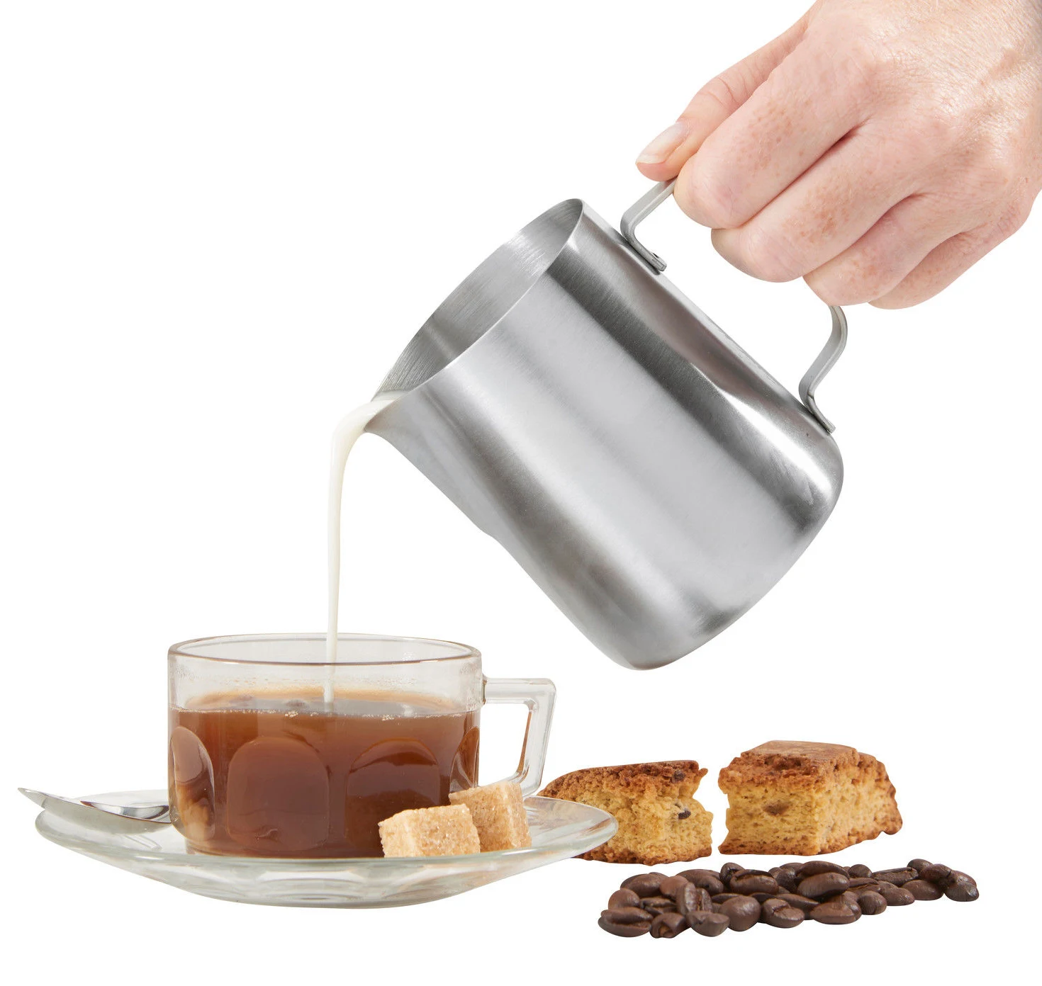 

600 Ml Stainless Steel Cup Milk Frothing Accessory Coffee Pour Latte Scale Steaming Pot