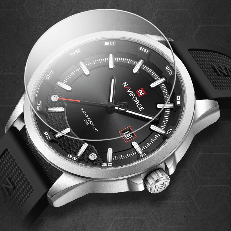 NAVIFORCE Luxury Men's Watch 30M Waterproof Quartz Wristwatch Silicone Strap Business Casual Original Man Watch Reloj Hombre view 5