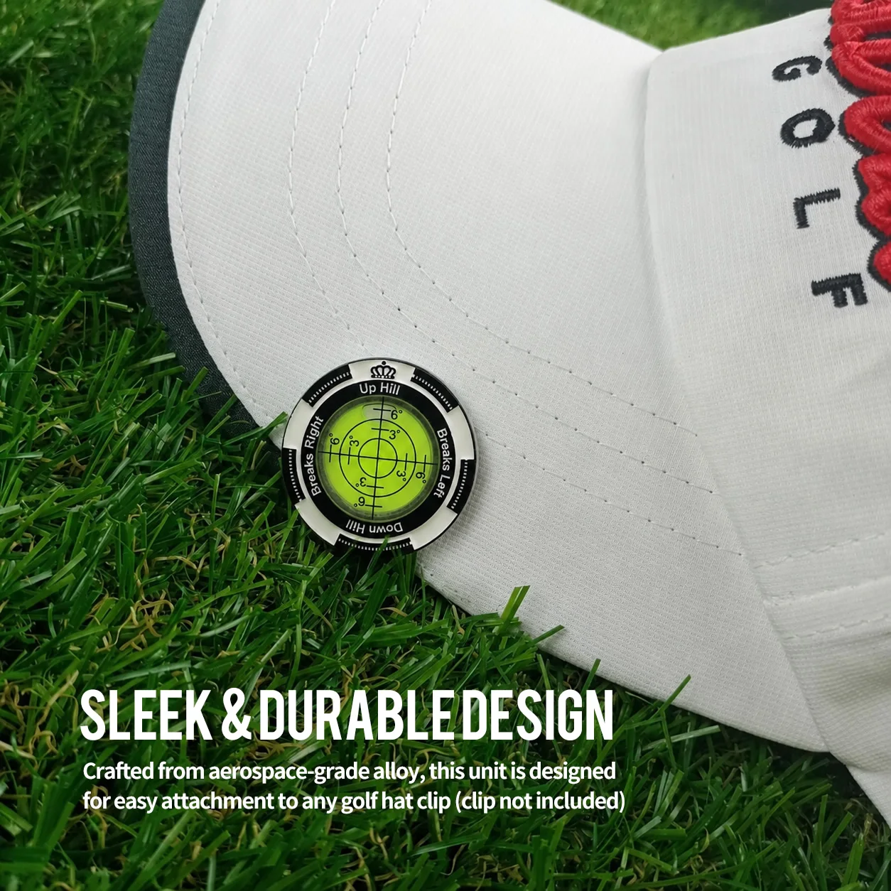 High Precision Golf Green Reader & Ball Marker W/ Horizontal Bubble Level, Slope & Putt Line Aid for Men Women